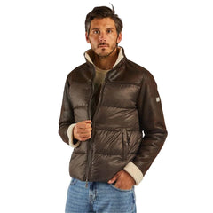 Yes Zee Brown Nylon Men’s Quilted Jacket - Puffer Jackets