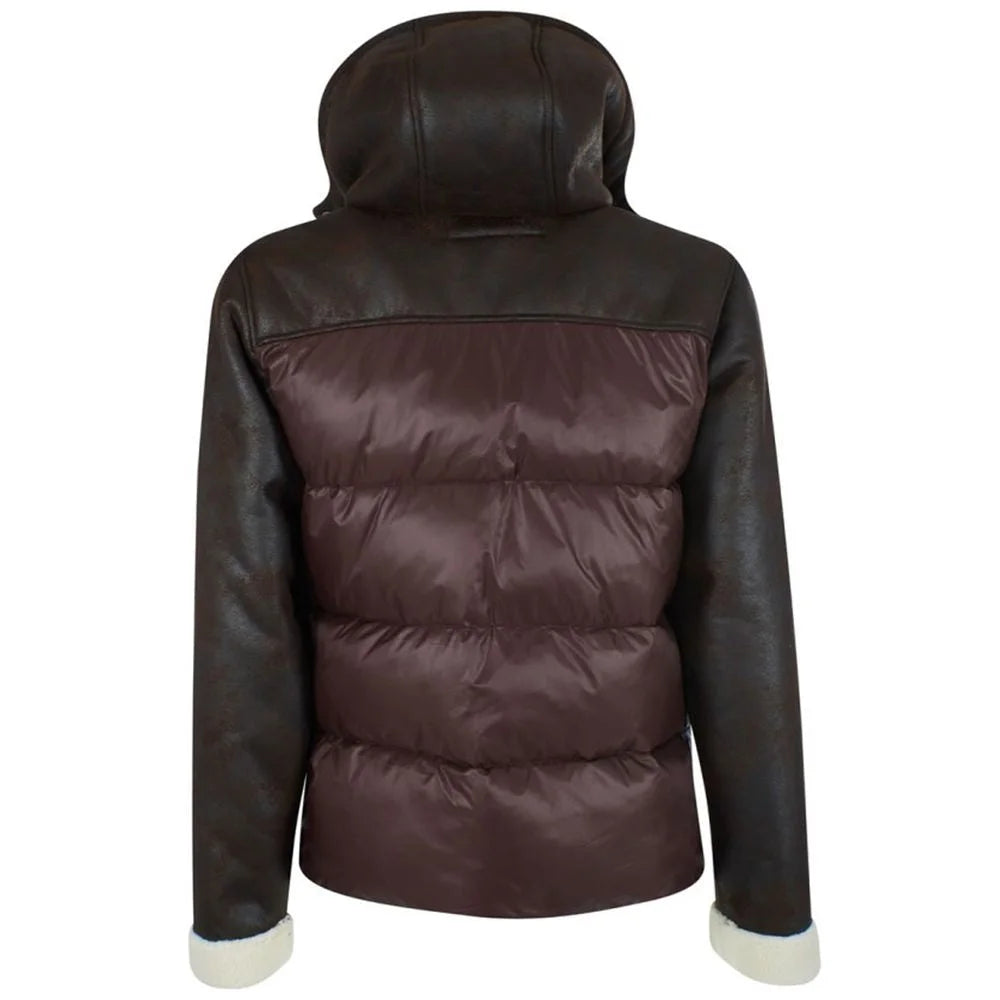 Yes Zee Brown Nylon Men’s Quilted Jacket - Puffer Jackets