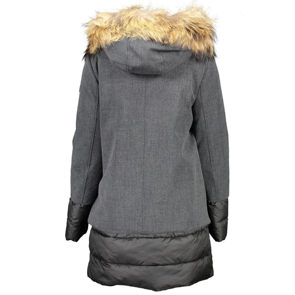 Yes Zee Gray Polyester Jackets & Coat - L - Puffer Jackets