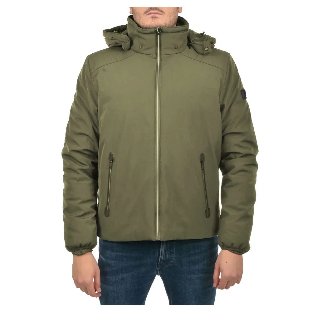 Yes Zee Green Nylon Men Jacket - Puffer Jackets