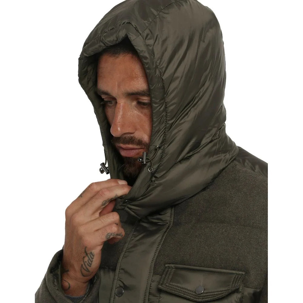 Yes Zee Green Wool Men Jacket - S