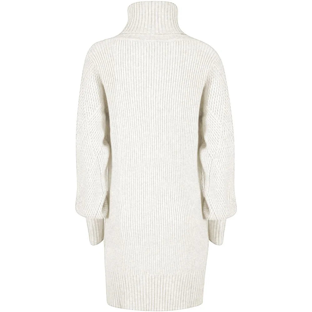 Yes Zee White Marabou Women Dress - L - Dresses