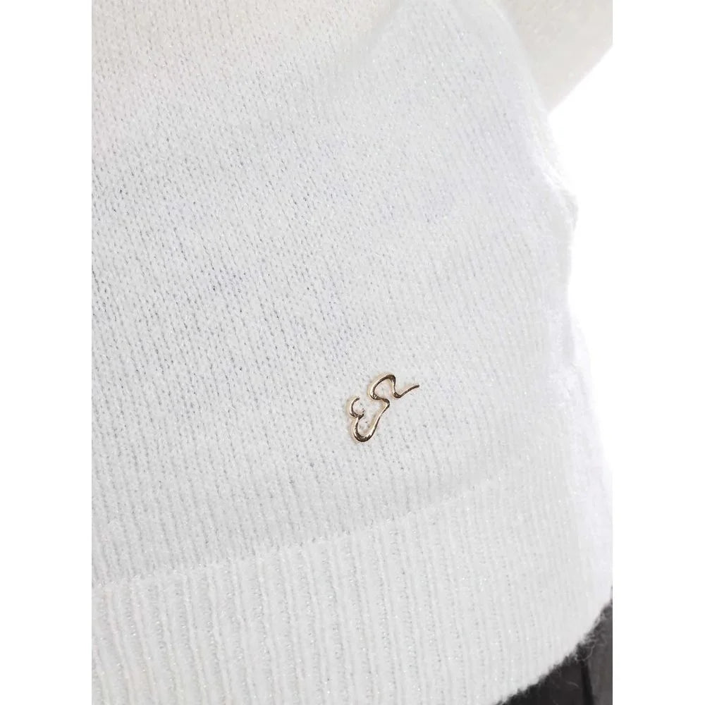 Yes Zee White Viscose Sweater - Sweaters