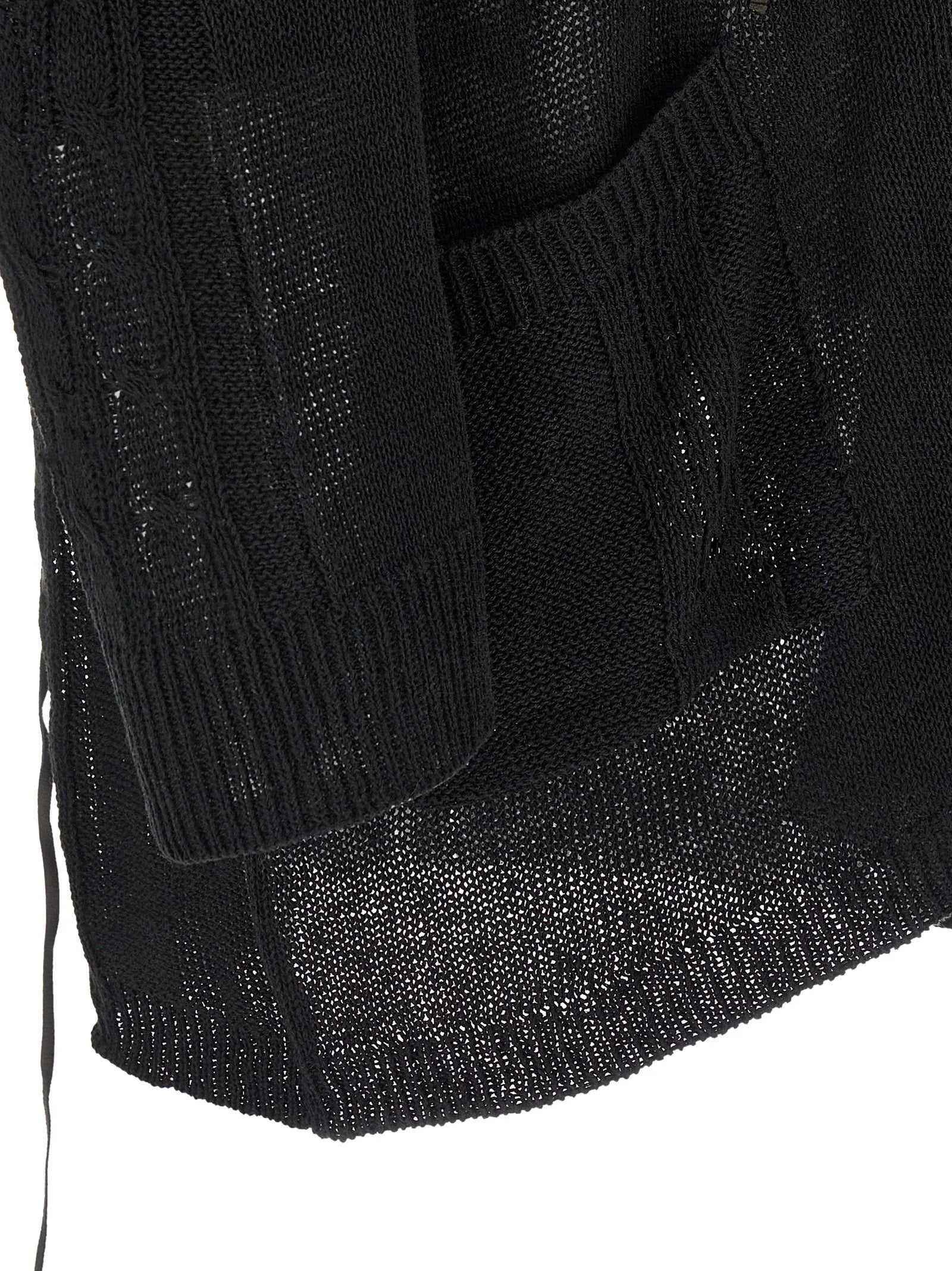 Yohji Yamamoto Black Linen Cardigan - 3
