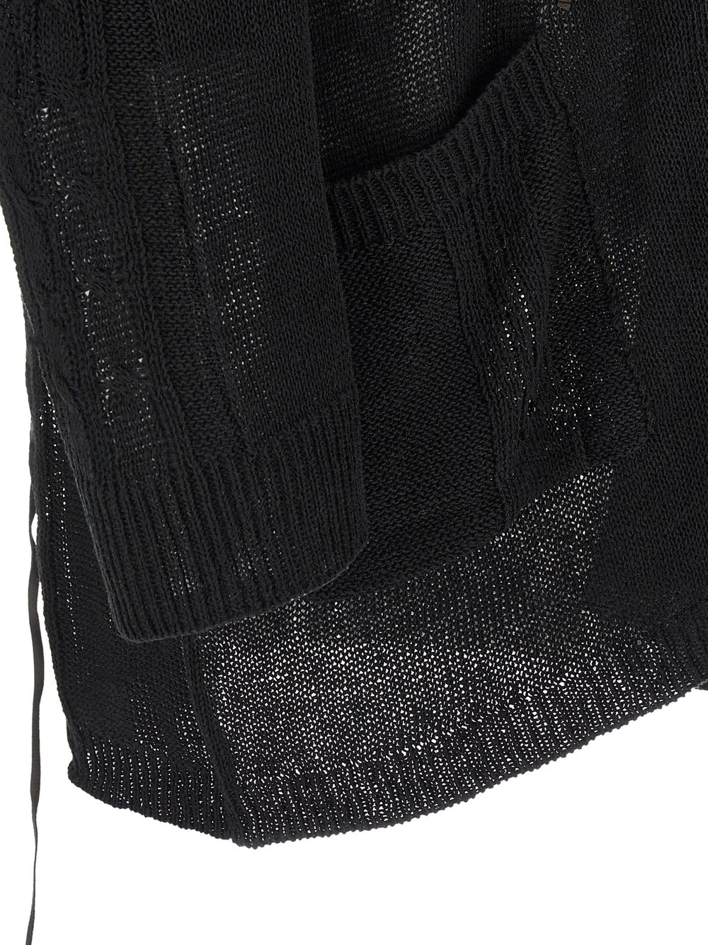 Yohji Yamamoto Black Linen Cardigan - 3
