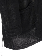 Yohji Yamamoto Black Linen Cardigan - 3