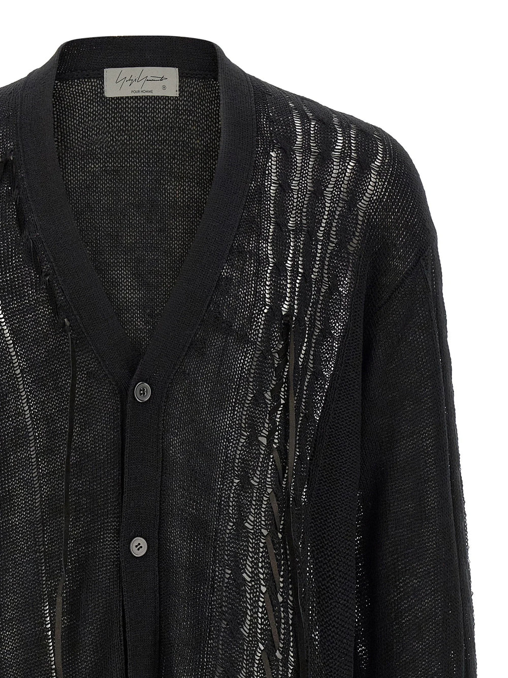 Yohji Yamamoto Black Linen Cardigan - 3