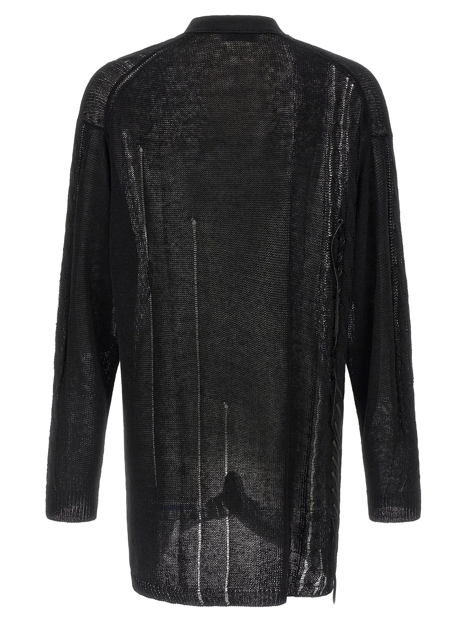 Yohji Yamamoto Black Linen Cardigan - 3