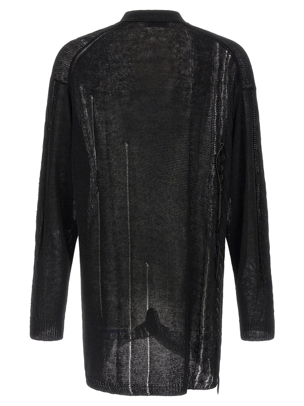 Yohji Yamamoto Black Linen Cardigan - 3