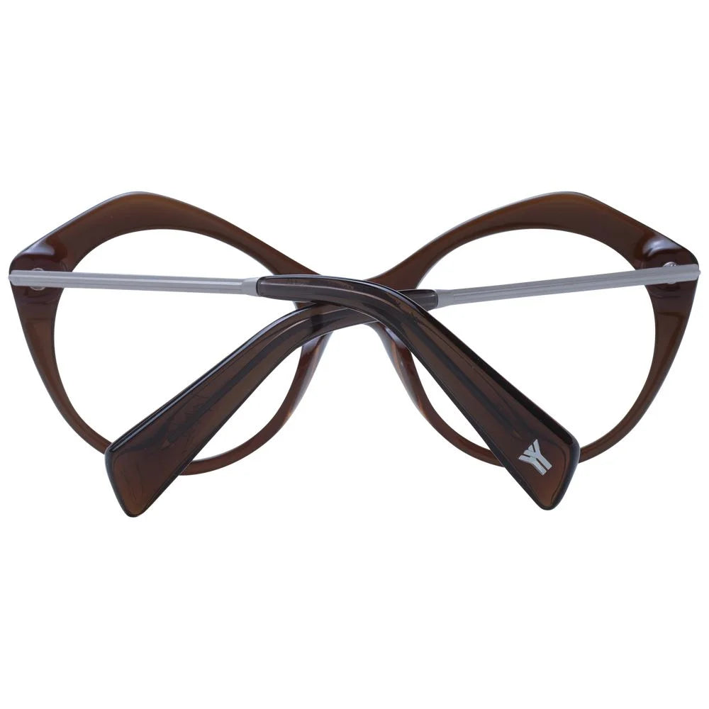Yohji Yamamoto Brown Unisex Glasses Frame - Eyeglasses