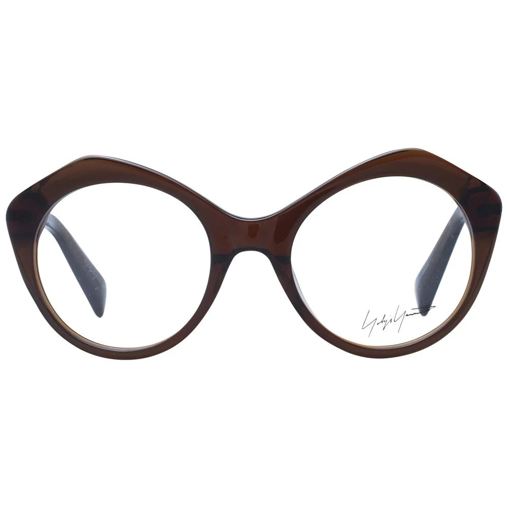Yohji Yamamoto Brown Unisex Glasses Frame - Eyeglasses