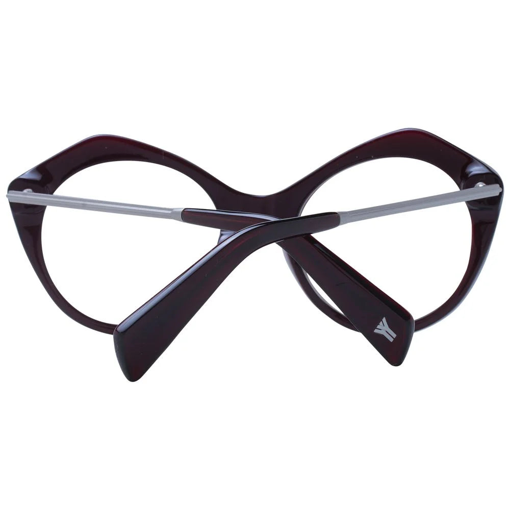 Yohji Yamamoto Burgundy Unisex Glasses Frame - Eyeglasses