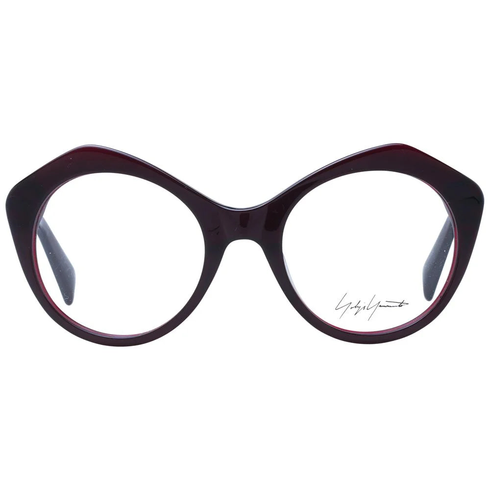 Yohji Yamamoto Burgundy Unisex Glasses Frame - Eyeglasses