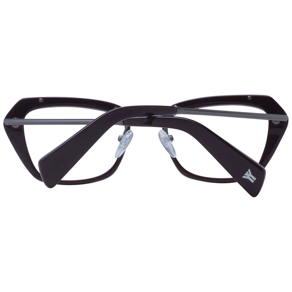 Yohji Yamamoto Burgundy Unisex Glasses Frame - Eyeglasses