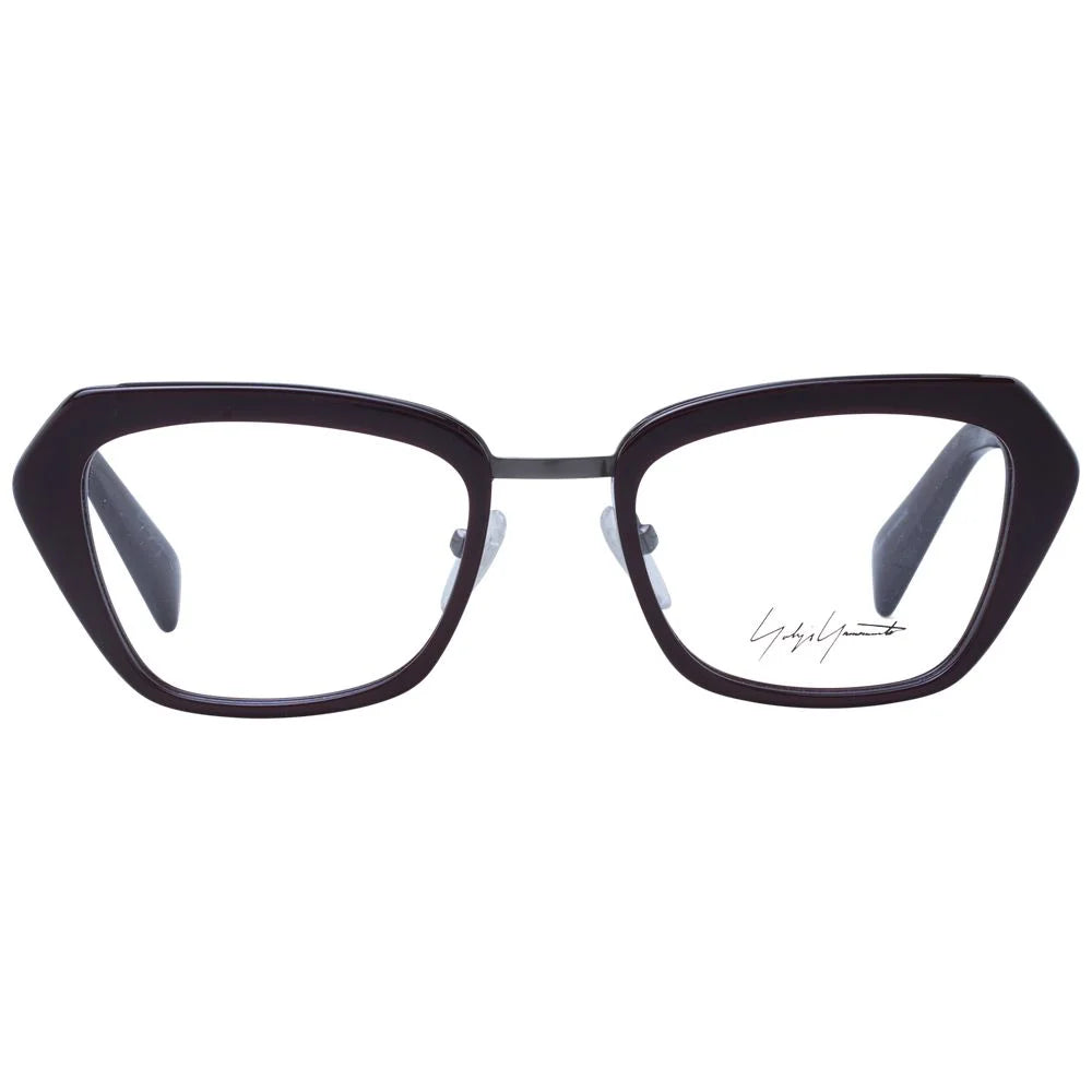 Yohji Yamamoto Burgundy Unisex Glasses Frame - Eyeglasses