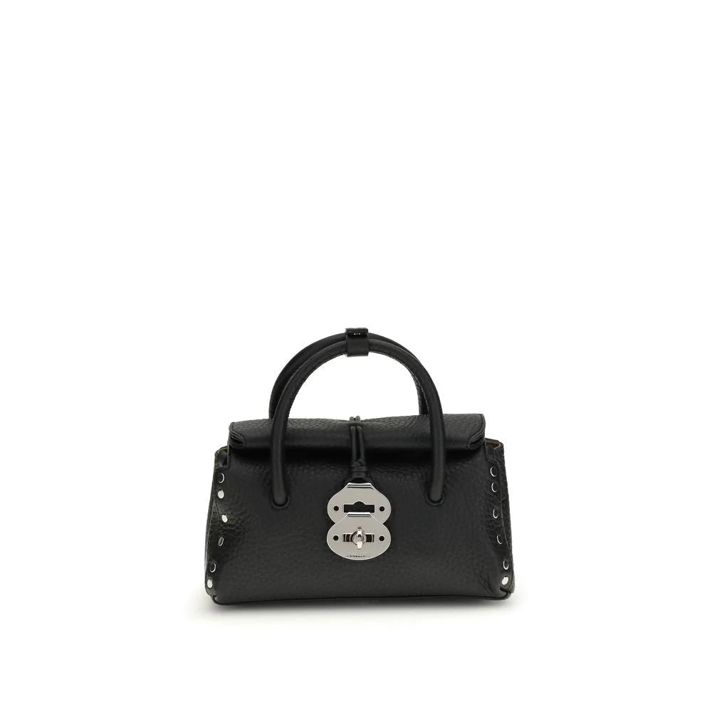 Bolsa de couro de bezerro preto Zanellato Bos Taurus