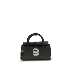 Bolsa de couro de bezerro preto Zanellato Bos Taurus