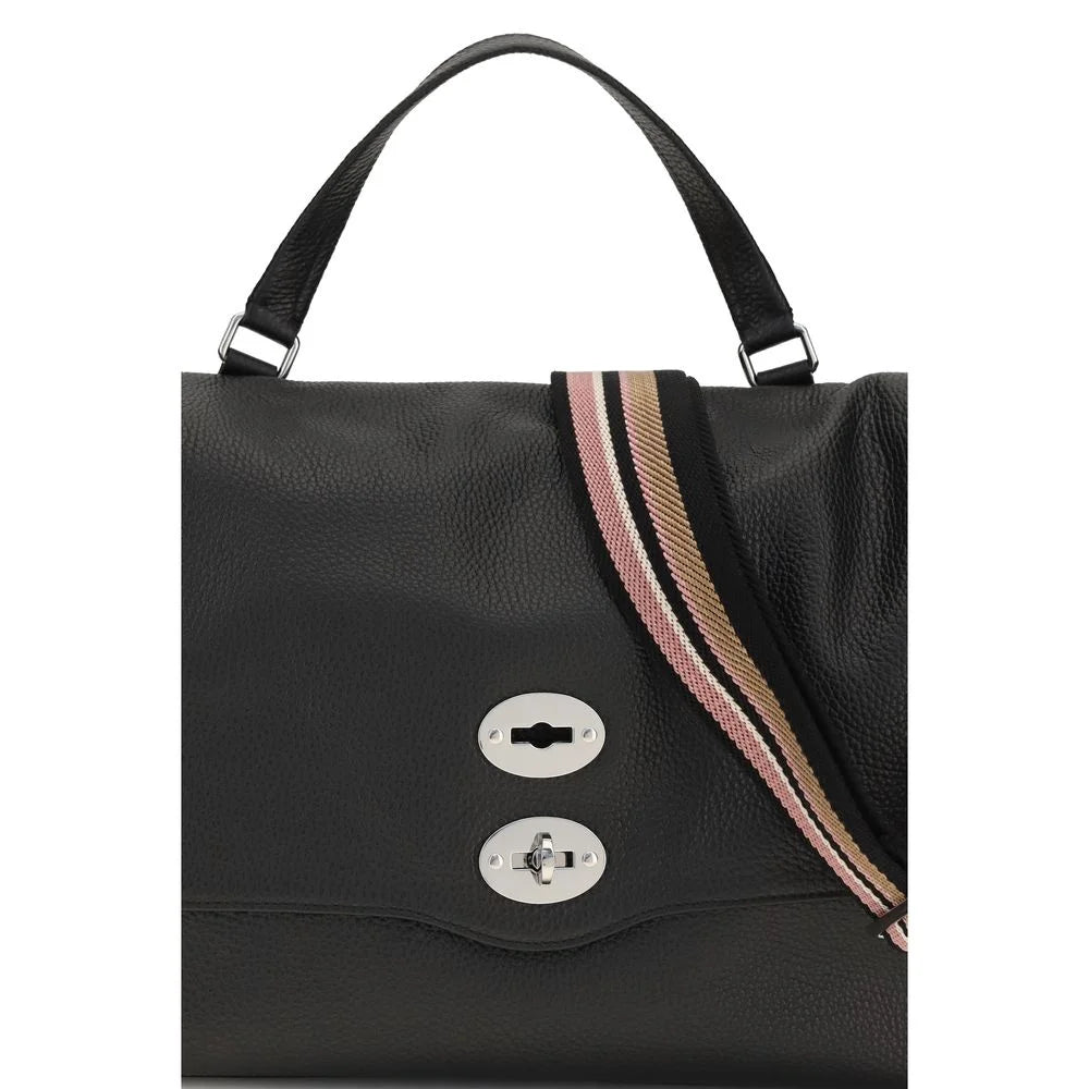 Zanellato Black Calf Leather Bos Taurus Shoulder Bag