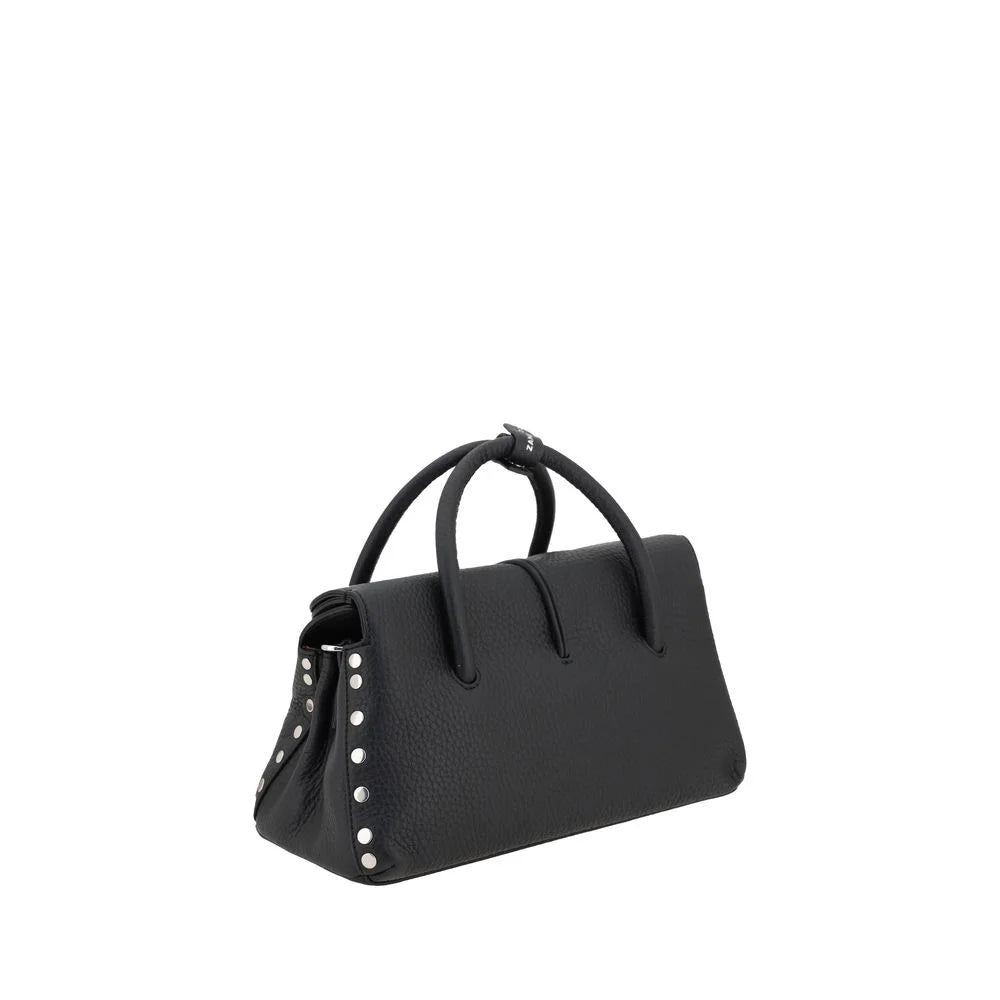 Bolsa de Ombro de Couro Vaca Preta Zanellato Bos Taurus