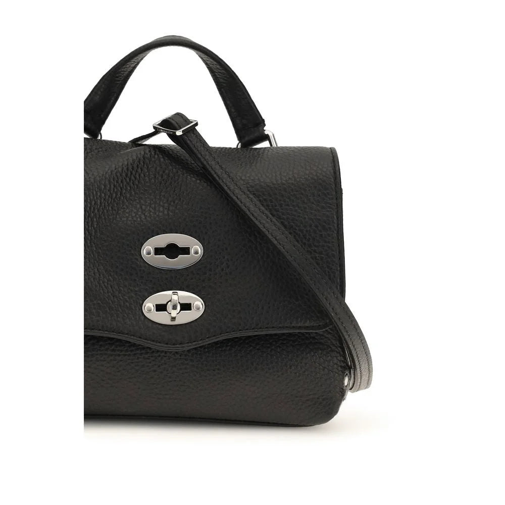 Bolsa de ombro Zanellato em couro de bezerro preto Bos Taurus