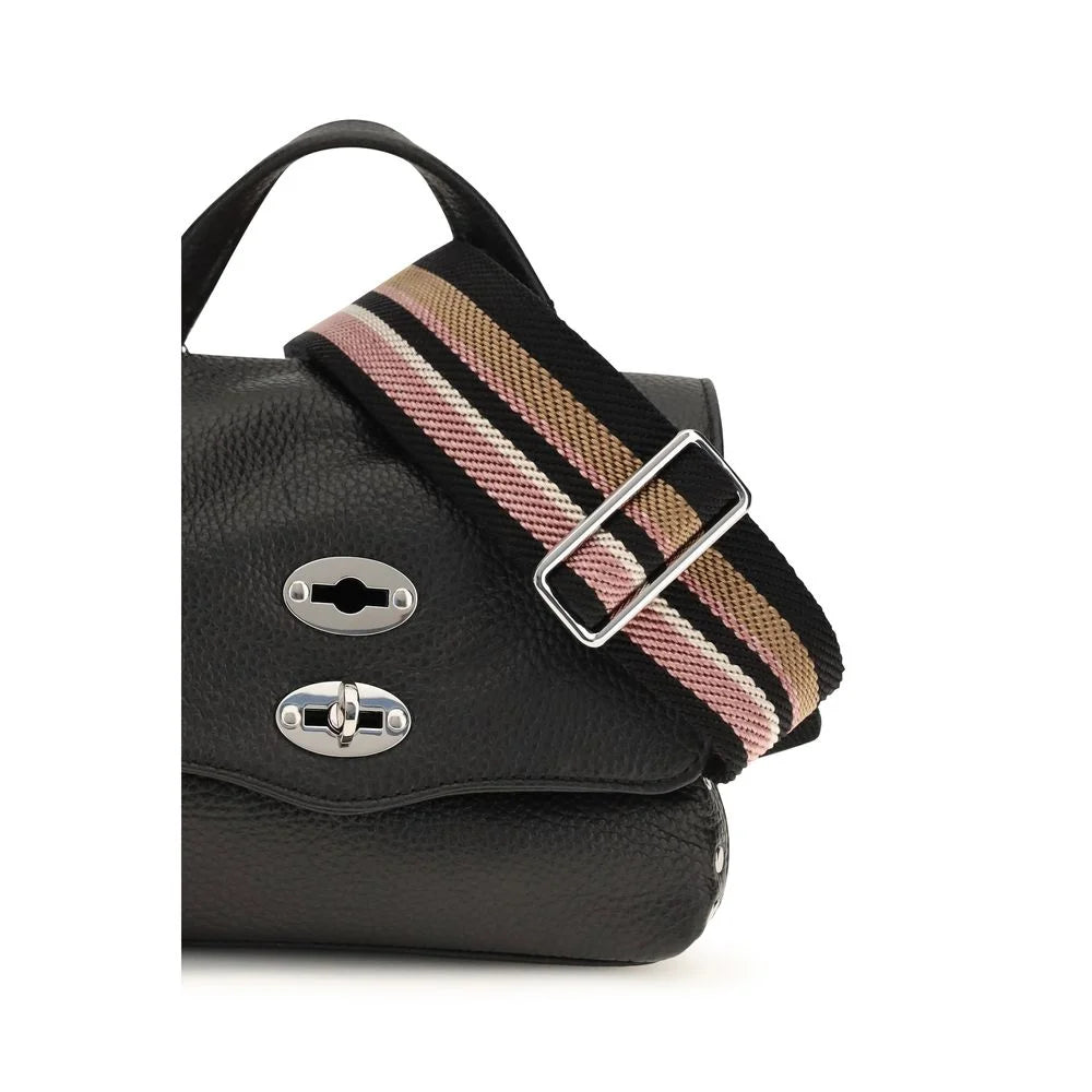 Bolsa de ombro Zanellato em couro de bezerro preto Bos Taurus