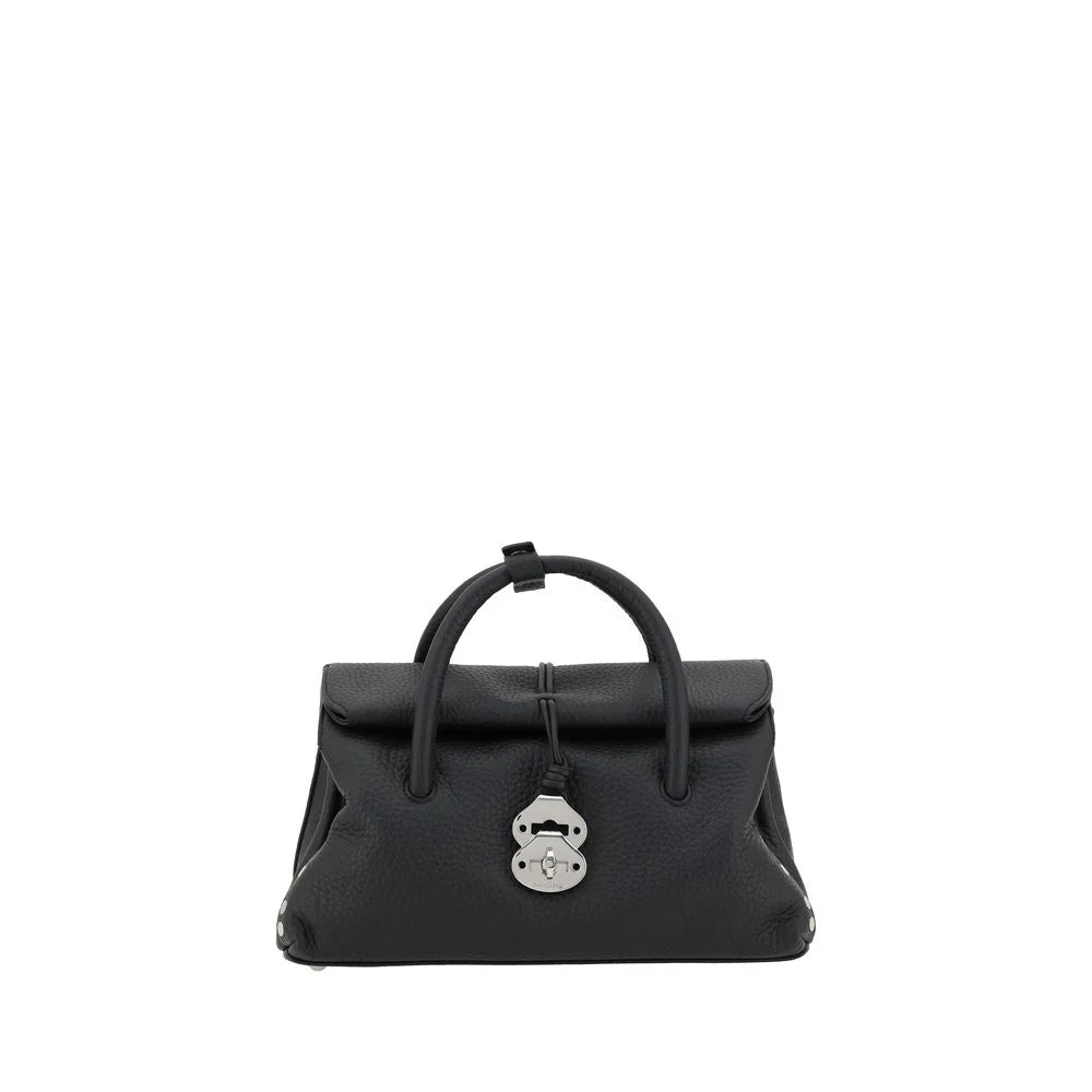 Bolsa de Ombro de Couro Vaca Preta Zanellato Bos Taurus