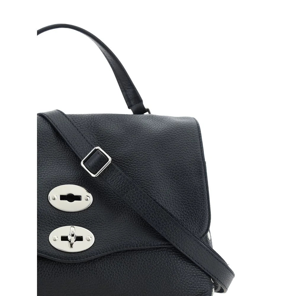 Zanellato Black Calf Leather Bos Taurus Shoulder Bag