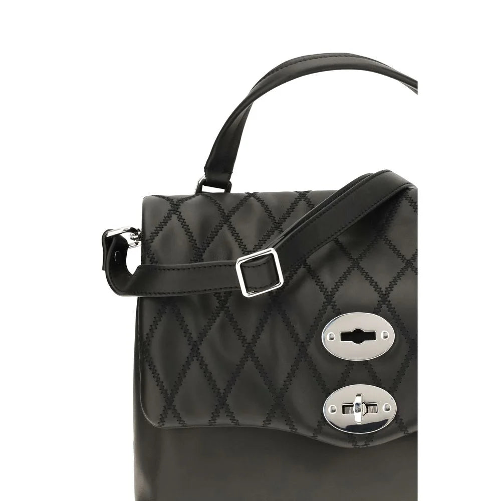 Zanellato Black Calf Leather Bos Taurus Shoulder Bag
