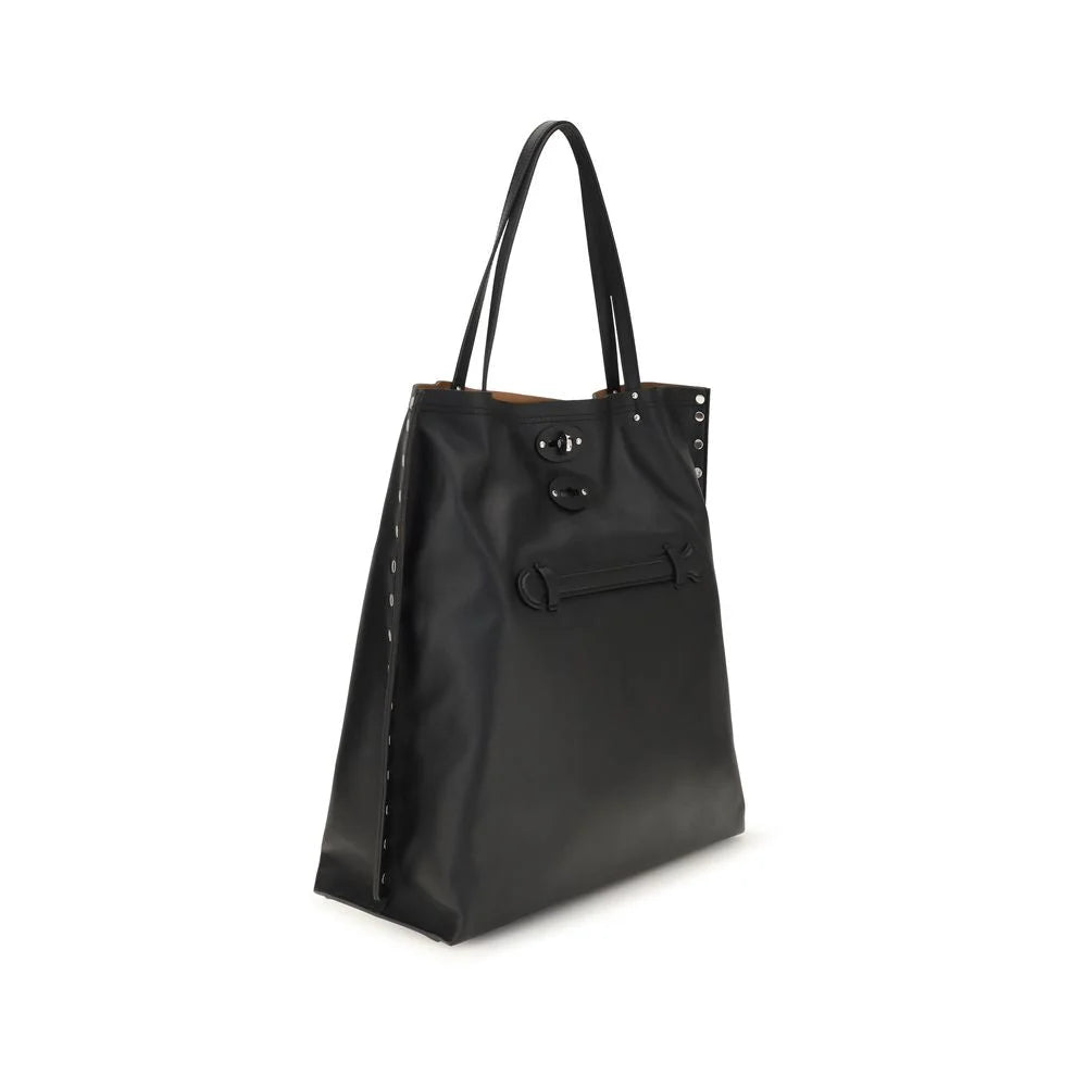 Zanellato Black Calf Leather Bos Taurus Shoulder Bag