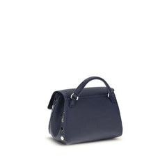 Zanellato Blue Calf Leather Bos Taurus Shoulder Bag