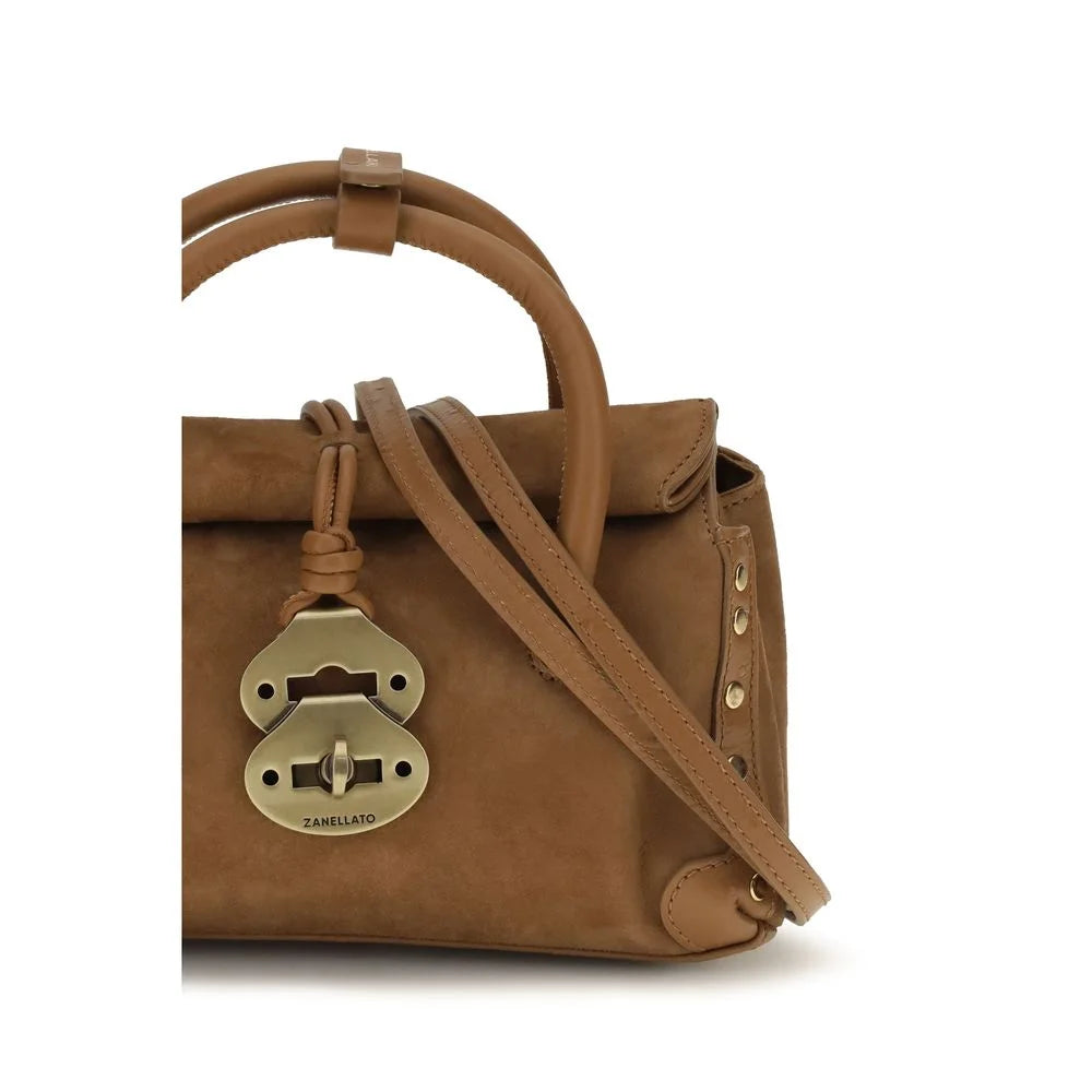 Zanellato Brown Calf Leather Bos Taurus Shoulder Bag