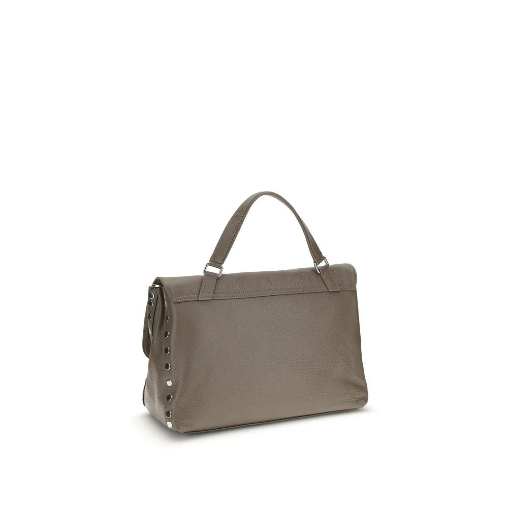 Zanellato Gray Calf Leather Bos Taurus Shoulder Bag