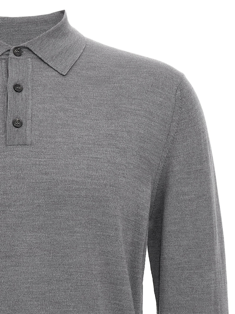 ZANONE Gray Cashmere Polo Shirt