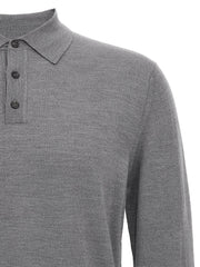 ZANONE Gray Cashmere Polo Shirt