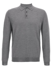 ZANONE Gray Cashmere Polo Shirt
