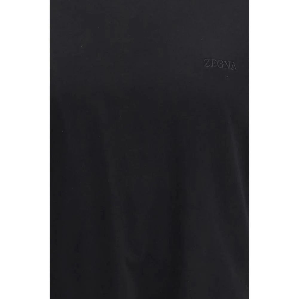 ZEGNA Black Cotton Polo Shirt