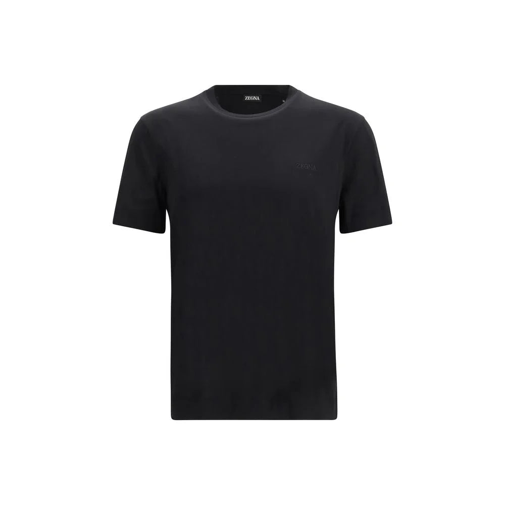 ZEGNA Black Cotton Polo Shirt