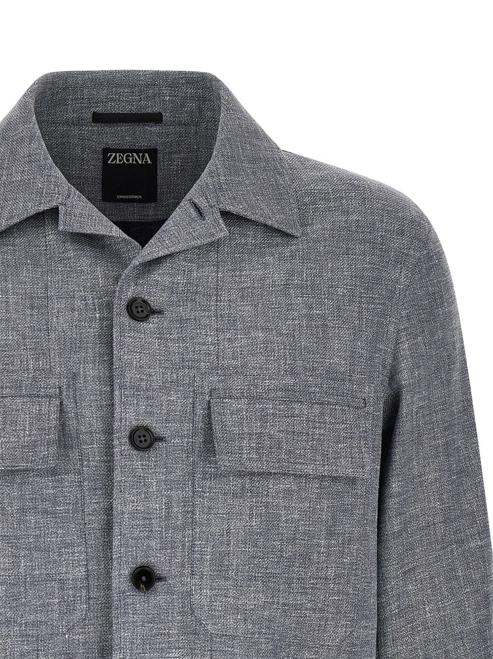 ZEGNA Blue Linen Blouse