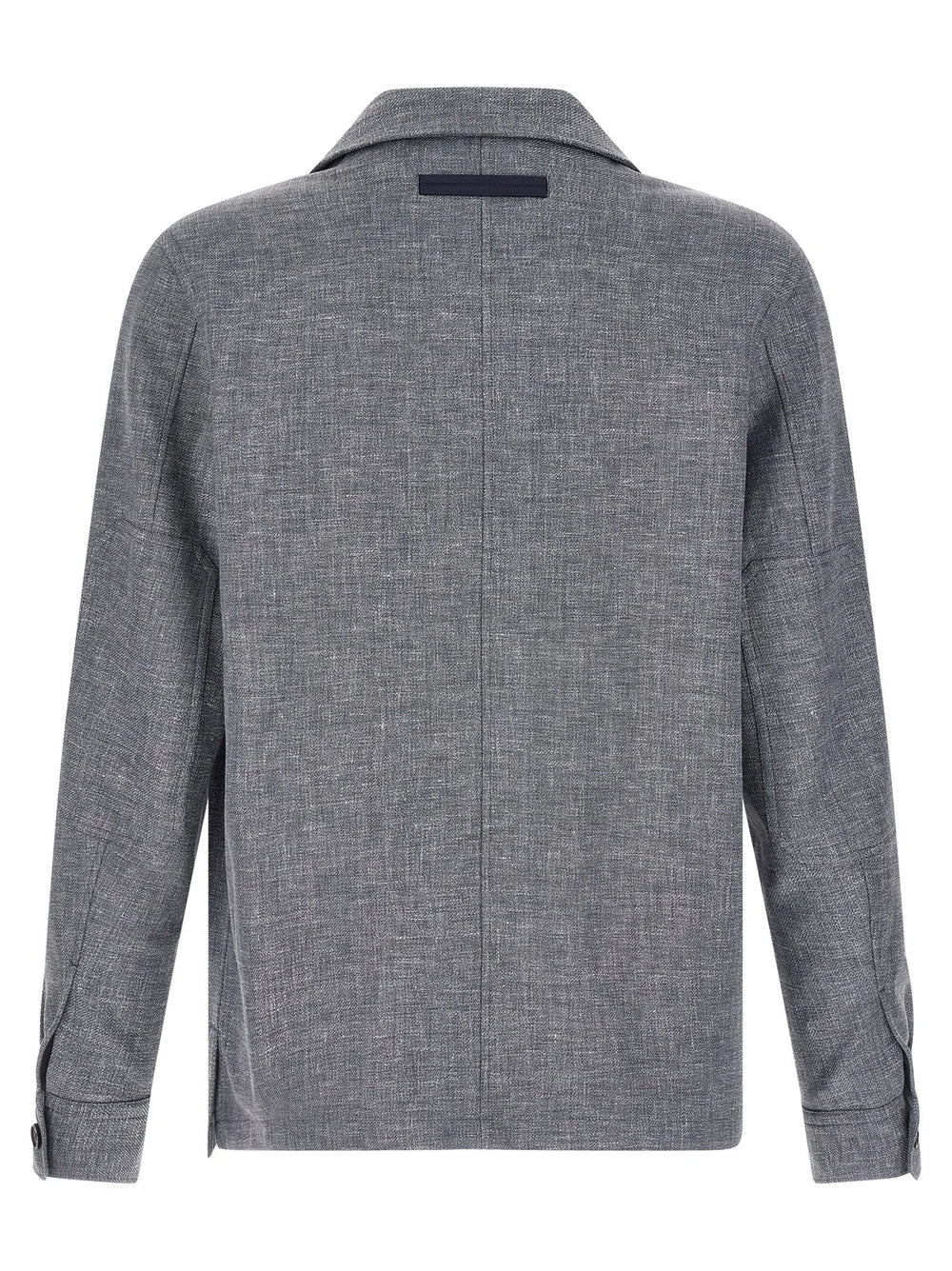 ZEGNA Blue Linen Blouse