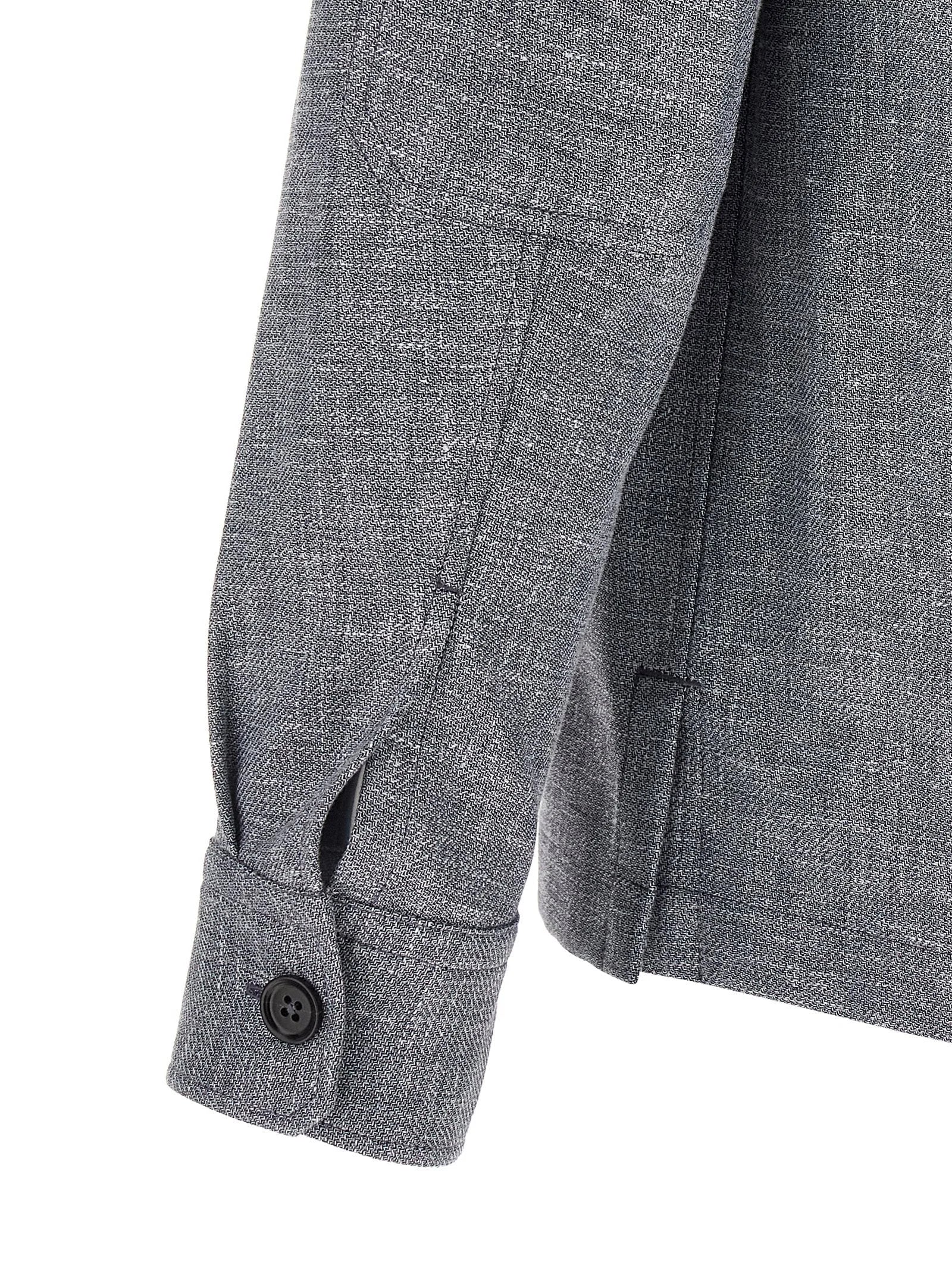 ZEGNA Blue Linen Blouse