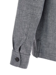 ZEGNA Blue Linen Blouse