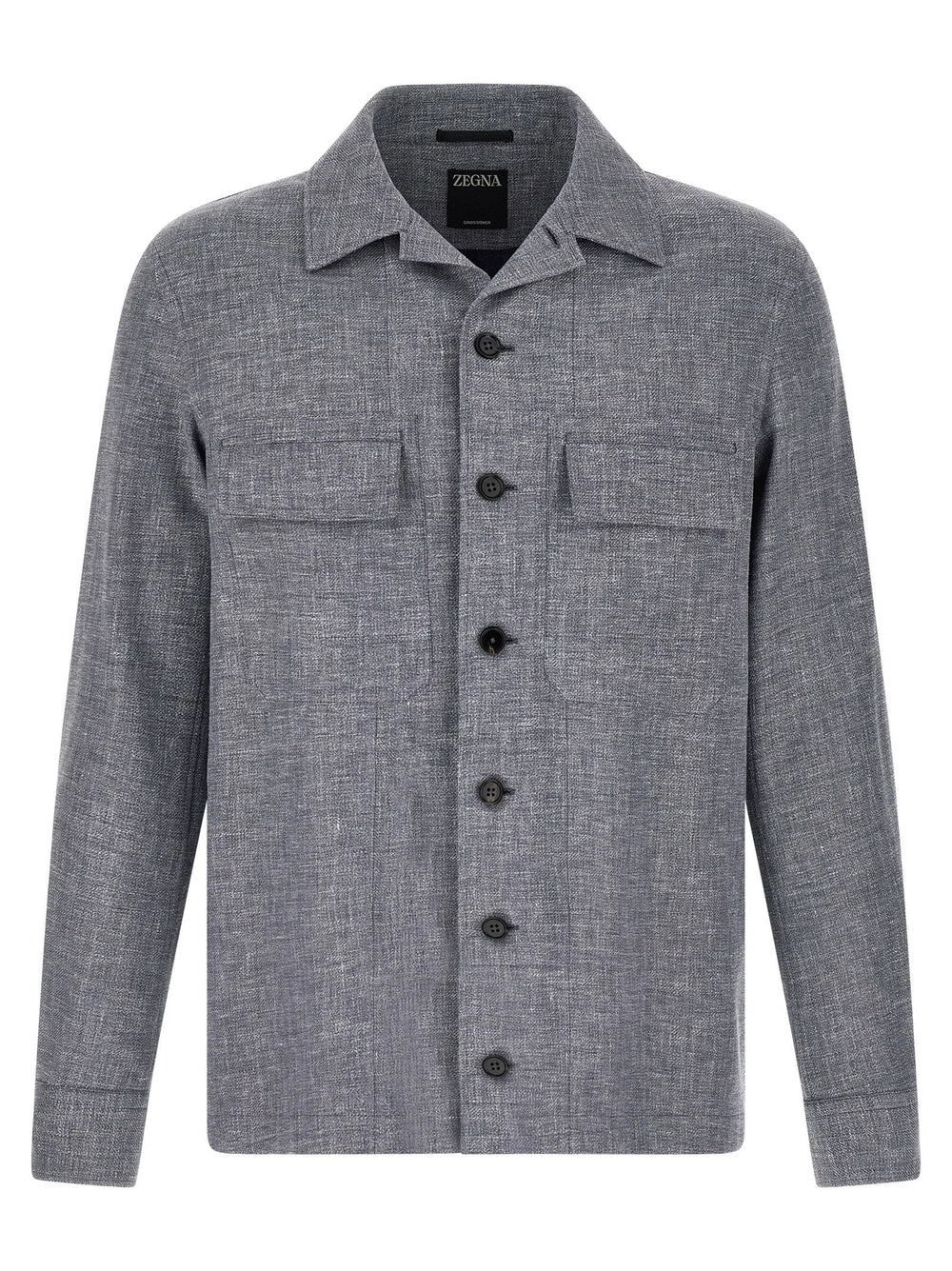ZEGNA Blue Linen Blouse