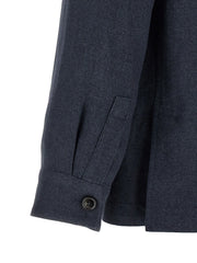 ZEGNA Blue Linen Full-Length Jacket