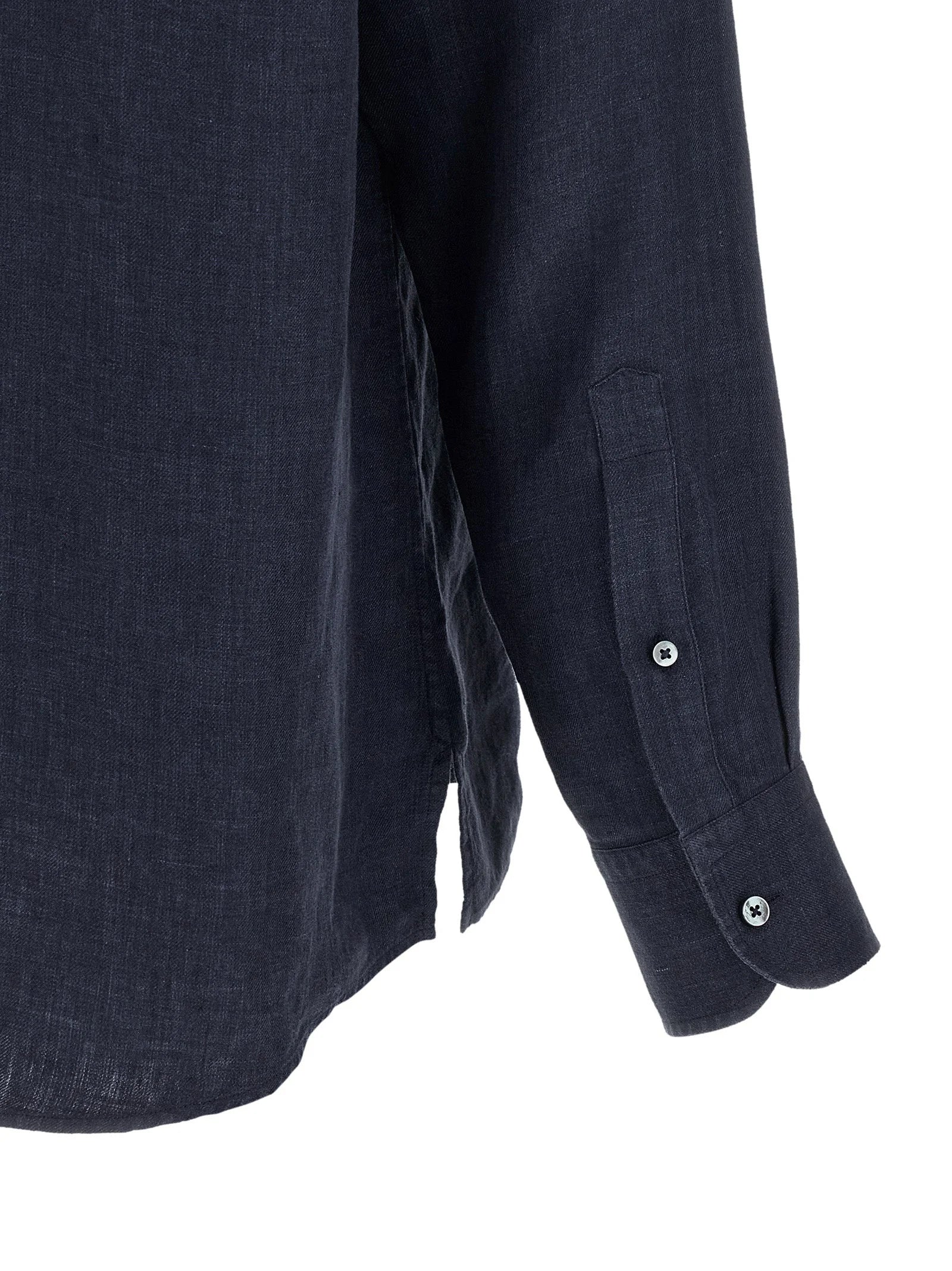 ZEGNA Blue Linen Polo Shirt - XL