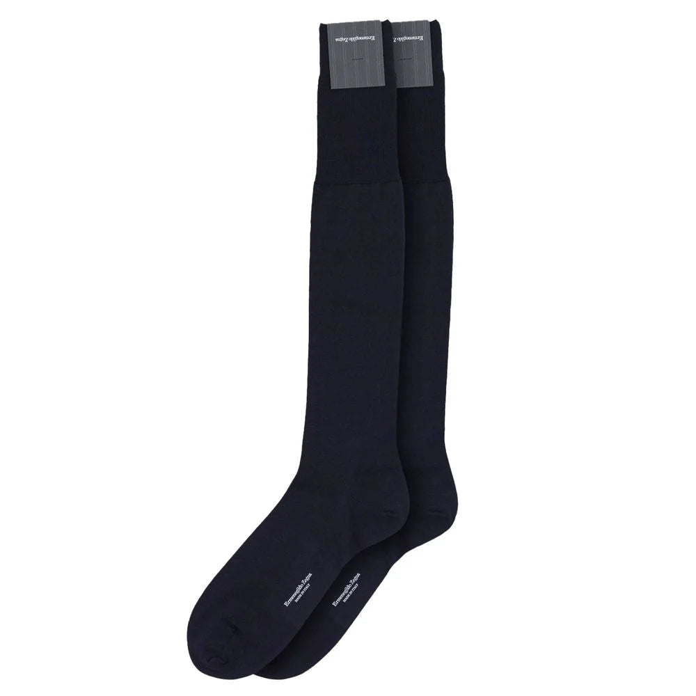 ZEGNA Blue Wool Sock - 42-43 - Crew Socks