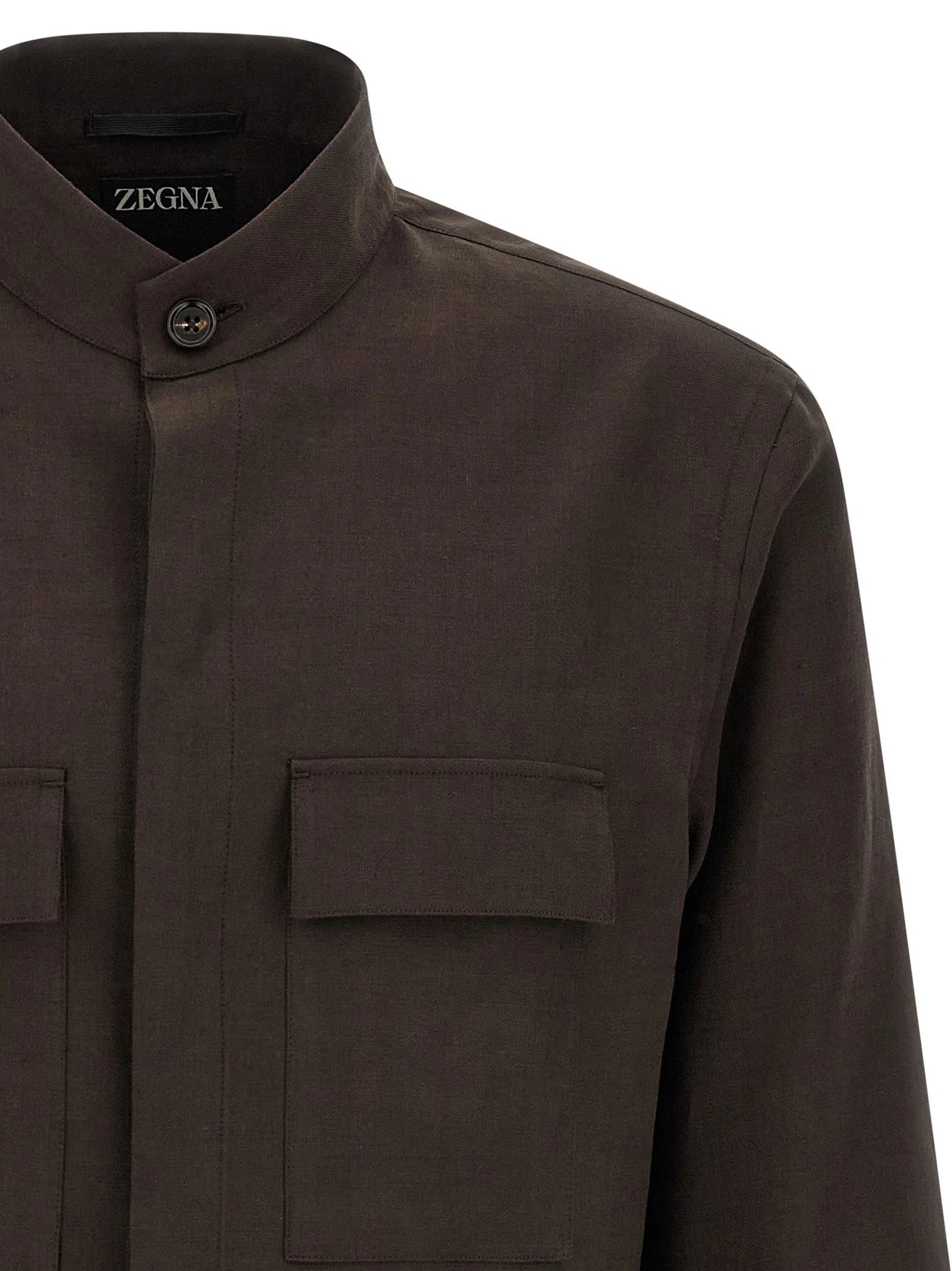 ZEGNA Brown Linen Blouse - M