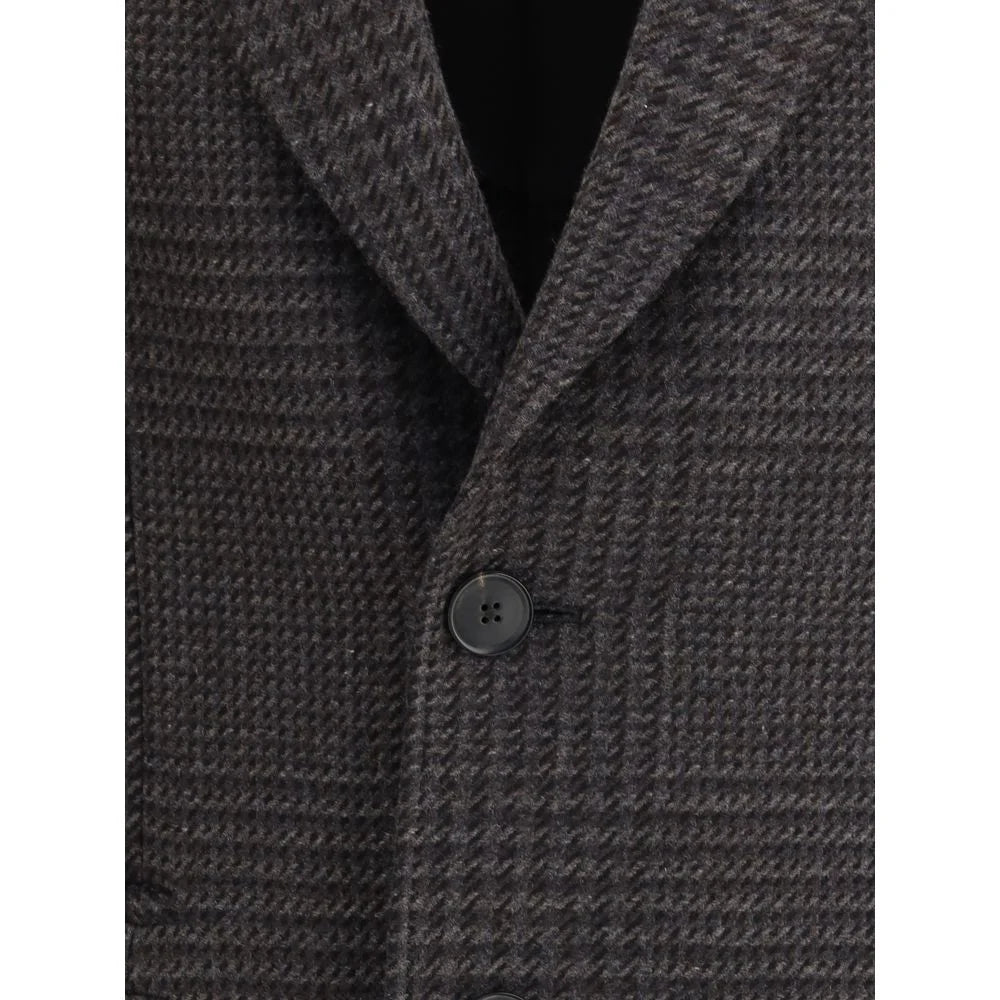 ZEGNA Brown Wool Coat - Overcoats