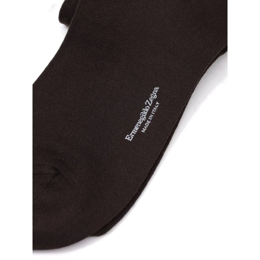 ZEGNA Brown Wool Sock - Crew Socks