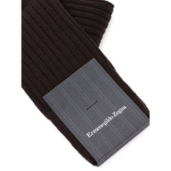 ZEGNA Brown Wool Sock - Crew Socks