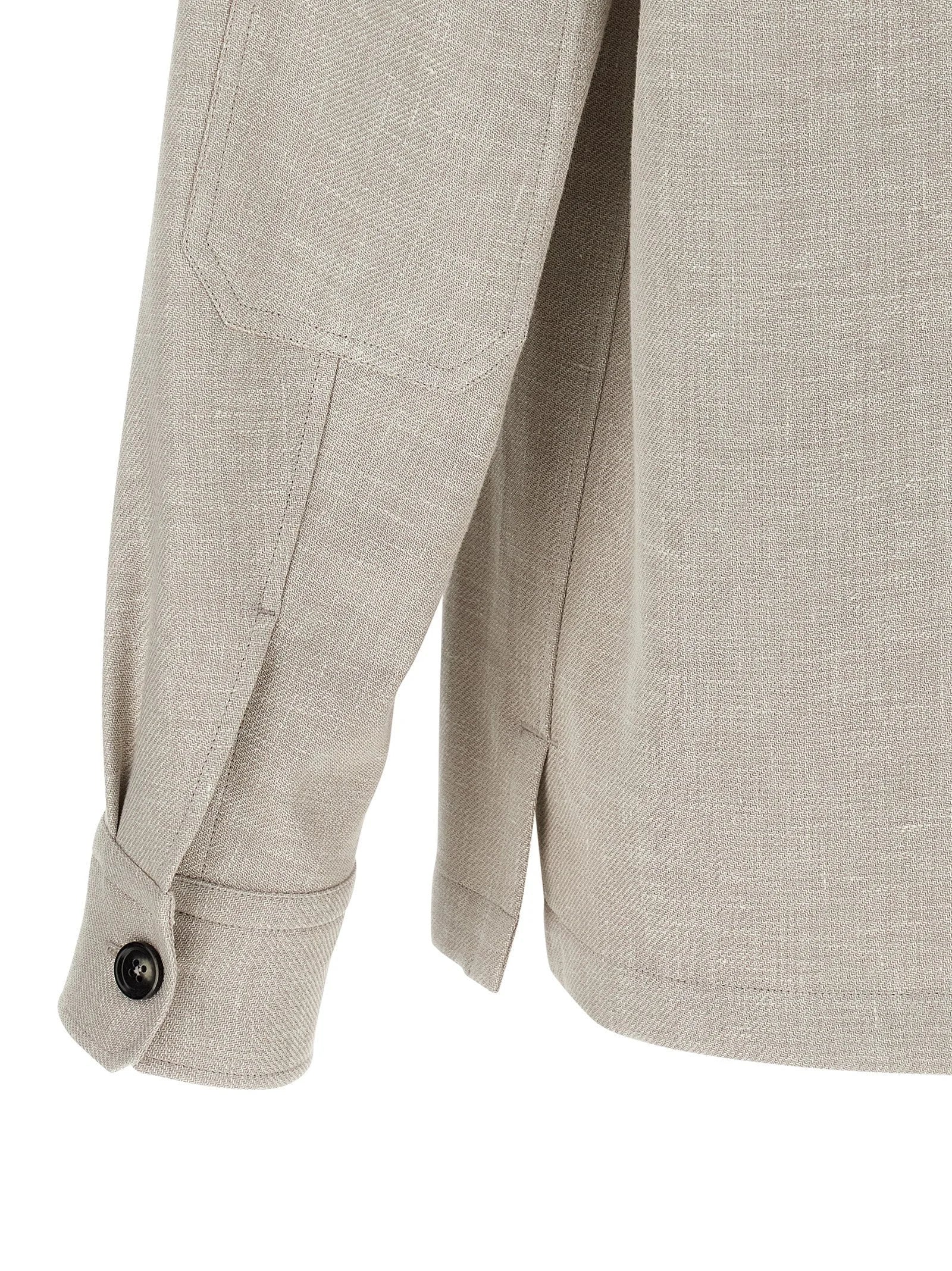 ZEGNA Gray Linen Blouse